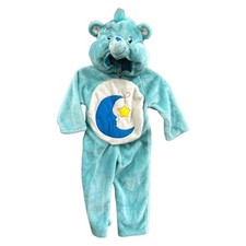VTG Care Bears Blue Bedtime Hooded Costume Child 2-4 Yr Plush Halloween Y2K Moon