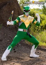 Authentic Men's Power Rangers Green Ranger Costume Size Small Used