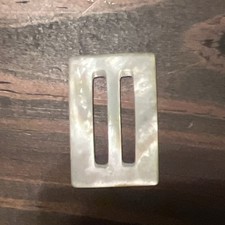 Square Vintage Mother of Pearl Belt Buckle Hand Carved 1 x 1 1/2"