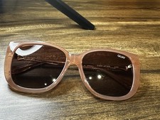 QUAY AUSTRALIA EVER AFTER OVERSIZED 125 SQUARE SUNGLASSES Pink with Brown Lens