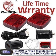 2 Wireless Magnetic Trailer Lights Rechargeable Led Taillight Kit For Rvs Boat
