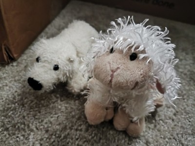 Ganz Wekinz Lil Kinz HS201 Lamb & HS116 Polar Bear - W/ Code On Bear Tag