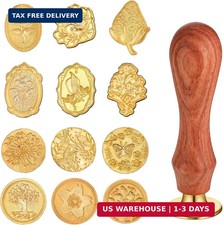 Wax Seal Stamp Set, 12pcs Sealing Heads with a Wooden Handle...