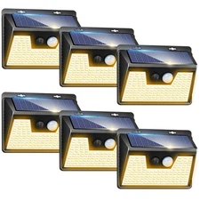 Peasur Solar Motion Lights Outdoor Waterproof [6 Pack/140LED], Warm White Dusk