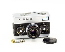 Rollei 35 Compact 35mm Camera Chrome 40mm f/3.5 Zeiss Tessar