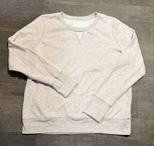 Tek Gear Women s Gray Solid Fleece Crewneck Pullover Cotton Blend Sweatshirt XL