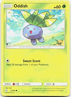 ODDISH 2/236 C COSMIC ECLIPSE POKEMON LP