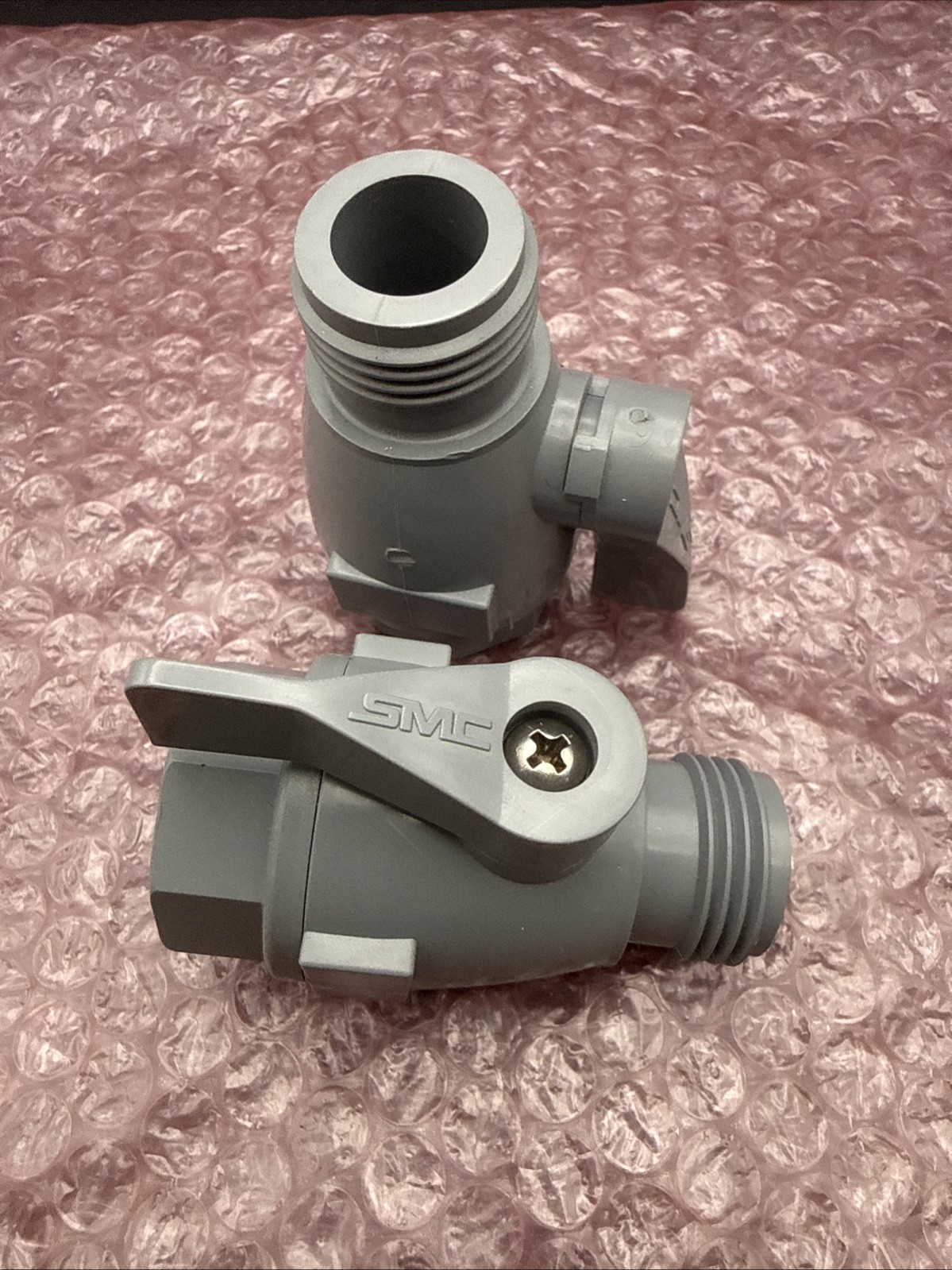 SMC 5/8" Male to 1" Female Two Way Ball Valve - Pack of 2 New Open Box