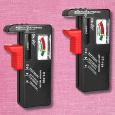 2 Pack Battery Tester Checker Monitor For AAA AA C D 9V  Small Batteries