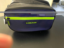 HEAD Tour Team Zippered Tolitries Bag Blue/Black with Neon Green Zipper