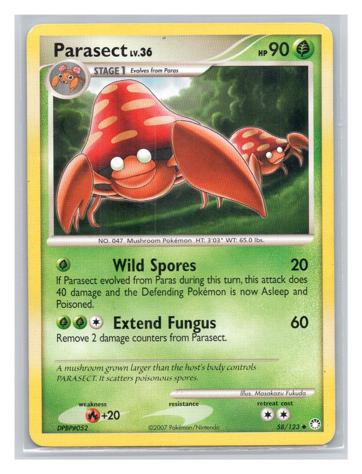 Pokémon TCG Parasect 58/123 Mysterious Treasures Normal LP