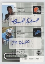 2005 Upper Deck NFL Foundations /75 Braylon Edwards Mike Williams Auto 9gd