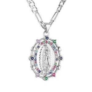 Authentic HZMAN 14K Gold Plated Virgin Mary Prayer Necklace Our Lady of Guadalupe Amule...