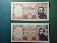 2 consecutive banknotes 10000 LIRE decree 04/01/1968 SDS da collez