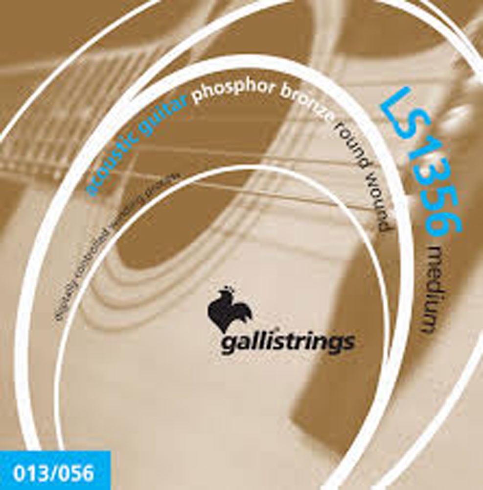 Galli LS1356 ACOUSTIC GUITAR STRINGS, Medium, Phosphor Bronze, .013-.056