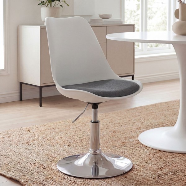 Drehsessel HöHenverstellbar Design Drehstuhl Esszimmerstuhl Drehbar Sessel Grau-image