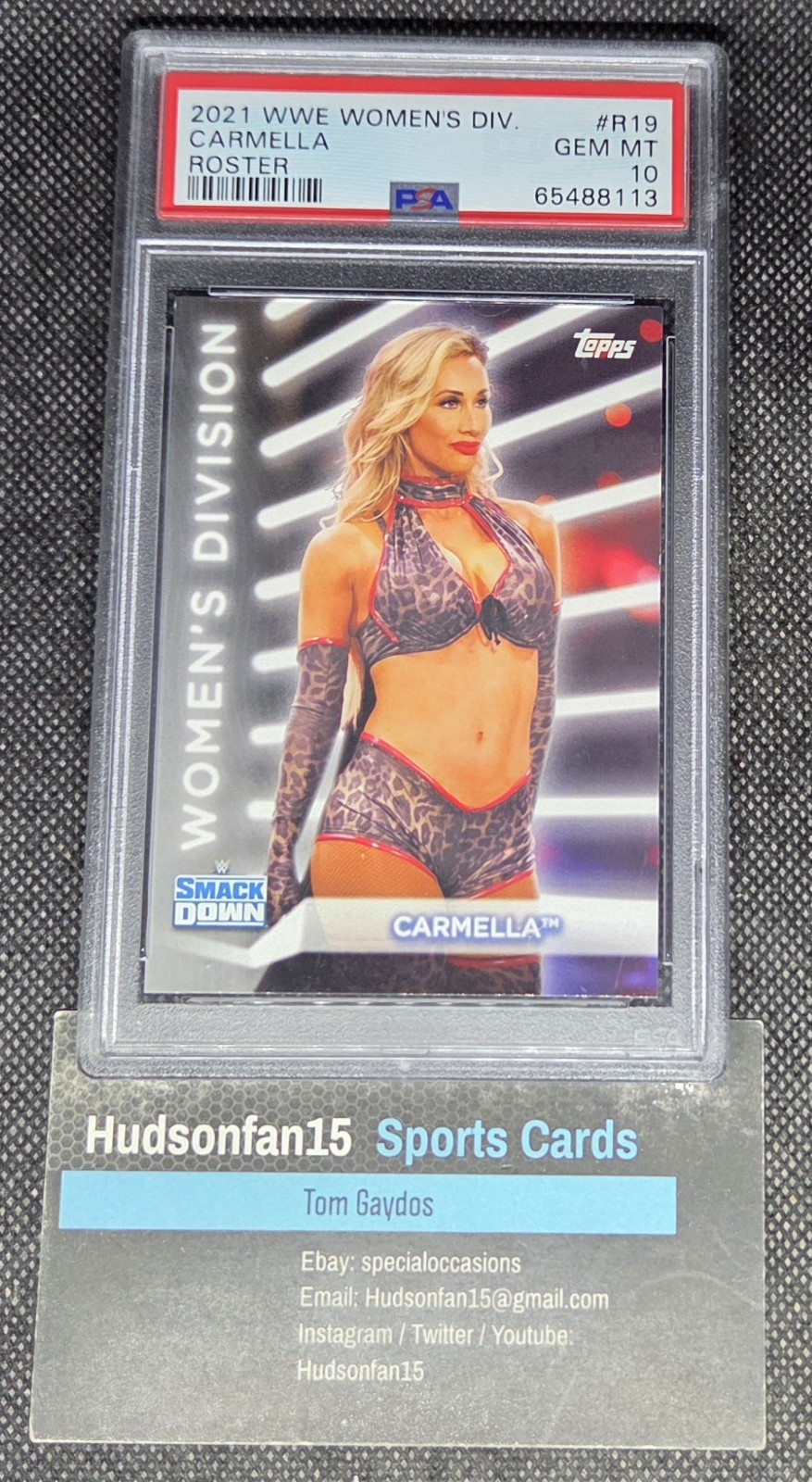 Carmella 2021 Topps WWE Women's Division Roster #R-19 PSA 10 Gem Mint Pop 1