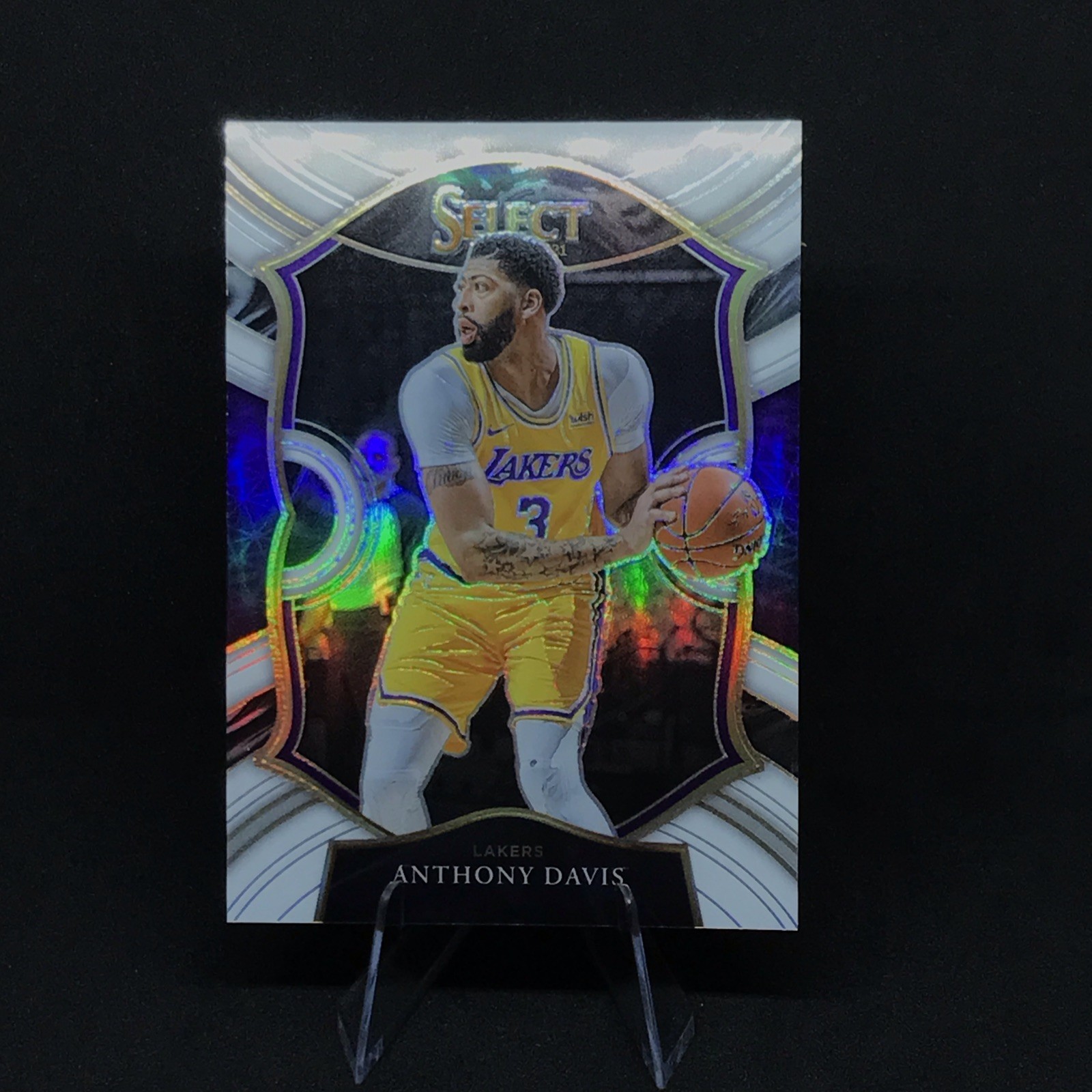 2020-21 Select Anthony Davis Concourse White Prizm #/149 Lakers Mavericks AD NBA