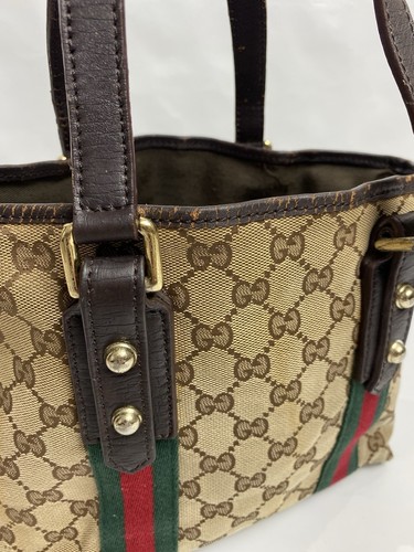 Gucci Sherry Line Brown Canvas Tote Bag - Picture 6 of 12