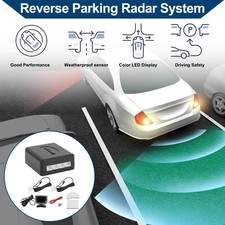 Car Vehicle Reverse Backup Radar System 2 Parking Sensors White
