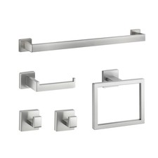 5 Pcs Towel Bar Set Bathroom Hardware Set Brushed Nickel Bath Accessories
