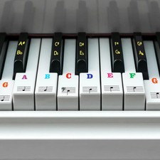 88-Keys Waterproof Removable Piano Keyboard Note Labels Reusable Piano Stickers