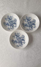 ROYAL WORCESTER TRINKET DISHES BLUE SPRAY 3 EXCELLENT CONDITION