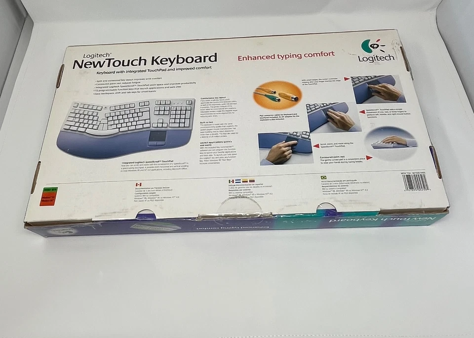 Logitech NewTouch Keyboard SK-6000L Y-SC4 PS/2 Ergonomic w/ Touchpad & Box Teste - Image 3 of 4