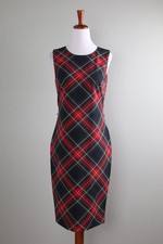 LAUREN RALPH LAUREN $149 Tartan Plaid Lined Sleeveless Sheath Dress Size 2
