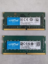 8GB DDR4 RAM 2x4GB Crucial 2666MHz PC4-21300 CL19 260-Pin SODIMM Laptop Memory