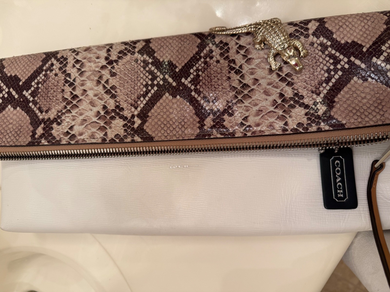 Coach The Clutchable Python Snake Embossed Leathe… - image 4