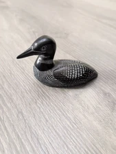 Boma Canada carved stone figurine of a loon duck.