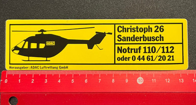ADAC air rescue Christoph 26 Sanderbusch heli-decal sticker/040617164