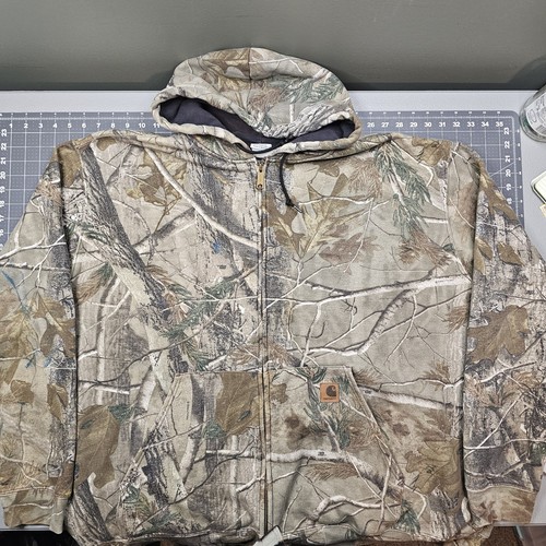 Carhartt Camouflage Hoodie 4XL XXXXL Full Zip Grunge Streetwear Skater Realtree