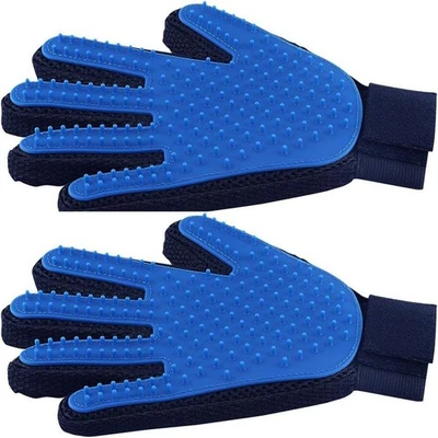 BAHOB 2PK Pet De Shedding Glove Five Finger Mitt Dog Glove Pet Stripping Hair Remover