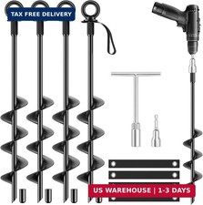 18 Inch Ground Anchors 4 Packs Heavy Duty Fully Welded Trampoline Stakes Screw i