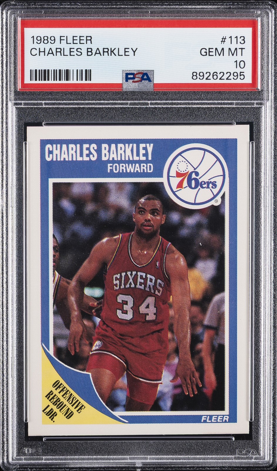 1989 FLEER #113 CHARLES BARKLEY PSA 10