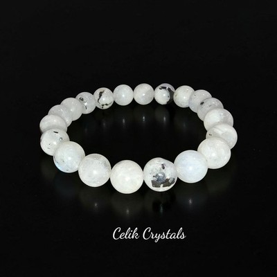 Rainbow Moonstone Bracelet From India 10mm Natural Stones