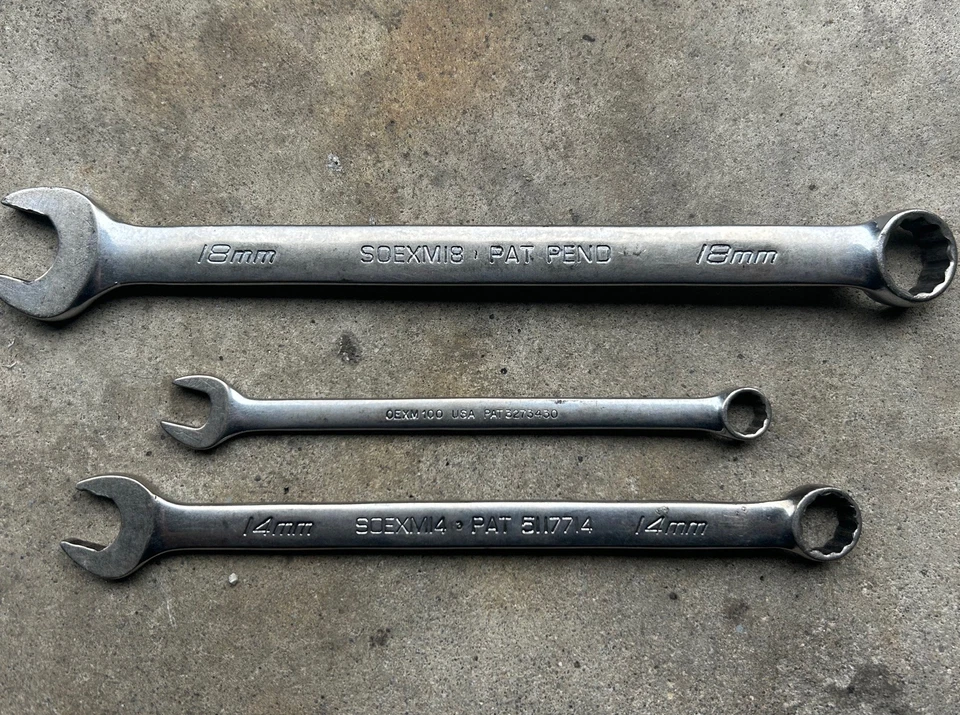 Snap-On Tools 18mm 10mm 14mm Metric Flank Drive PLUS Combination Wrench USA - Image 2 of 2