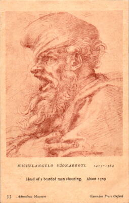 oxford, ashmolean museum, bearded man shouting
