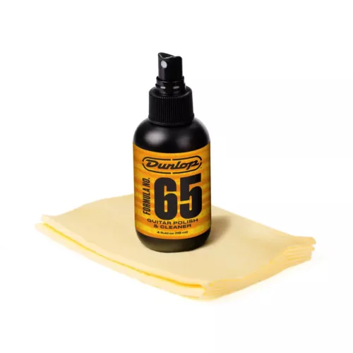 Dunlop guitar polish & cleaner with 100% cotton polish cloth 654C