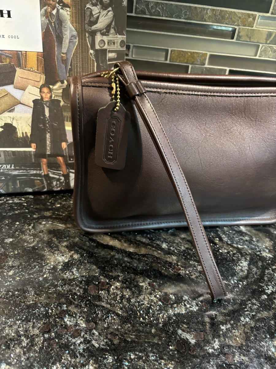 vintage coach old porch brown 茶 ブラウン Vintage 1980s COACH Mocha Dark Brown Leather SWAGGER