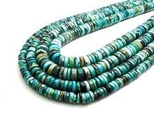 Natural Genuine Blue Arizona Turquoise Smooth Flat Heishi Gemstone Beads PGS160