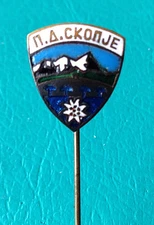 MACEDONIA Mountaineering Club PD SKOPJE Skopje vintage pin badge KASUN 1960s