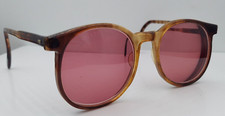 Vintage Handmade Brown Round Horn-Rimmed Sunglasses USA FRAMES ONLY
