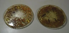 2 vintage Trivets resin Round Multi-Purpose table protective serving heat plate