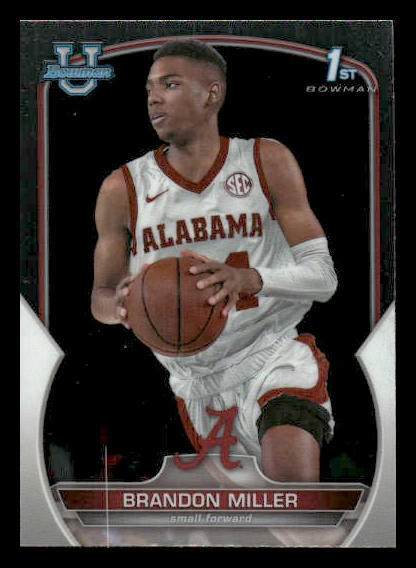 2022-23 Bowman University Chrome #80 Brandon Miller Rookie Alabama Crimson Tide