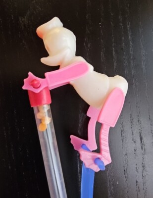 VTG 1980s Figural Duck Acrobat Acrobatic Slider Sweet Dispenser 7.5 in Hong Kong