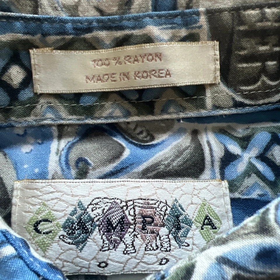 Camisa Hawaiana De Colección Para Hombre Grande Gris Campia Moda Rayón Cerveza AOP y2k's Foto 3 de 4