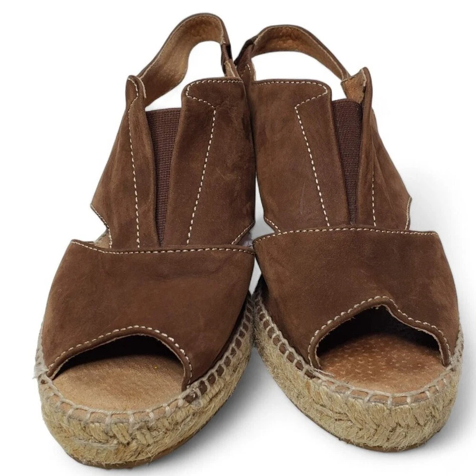 Kanna Español Alpargata Cuñas Para Mujer Gamuza Punta abierta Tacones Cordones 39 Foto 2 de 4